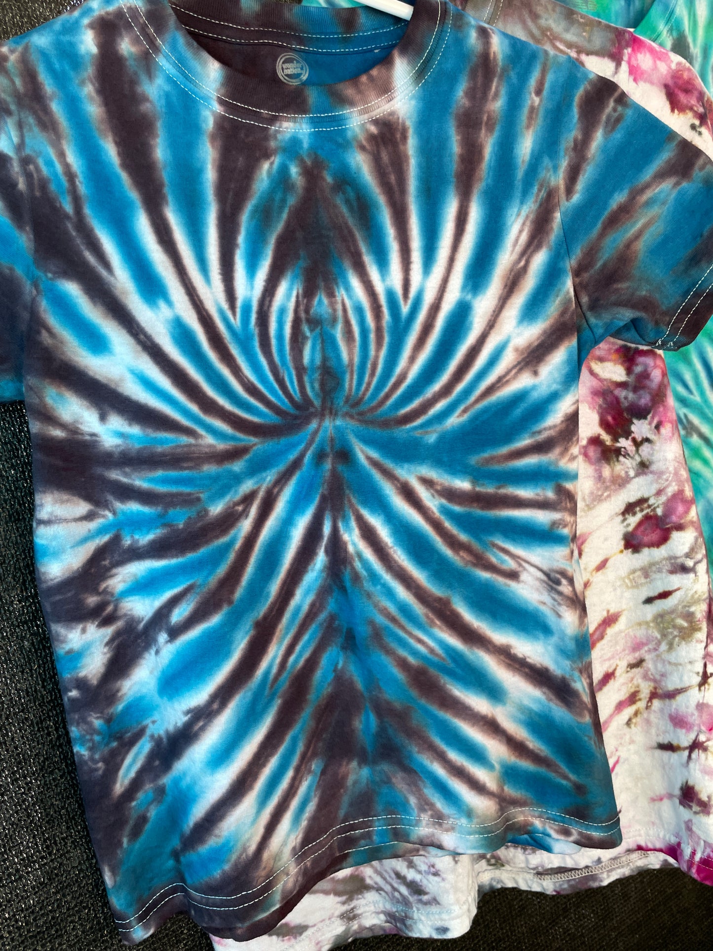 Black and blue children’s spider tie-dye