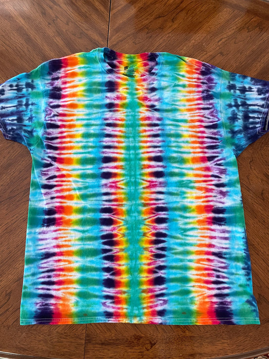 Rainbow Tie-Dye Spinal Folds T-shirt XL